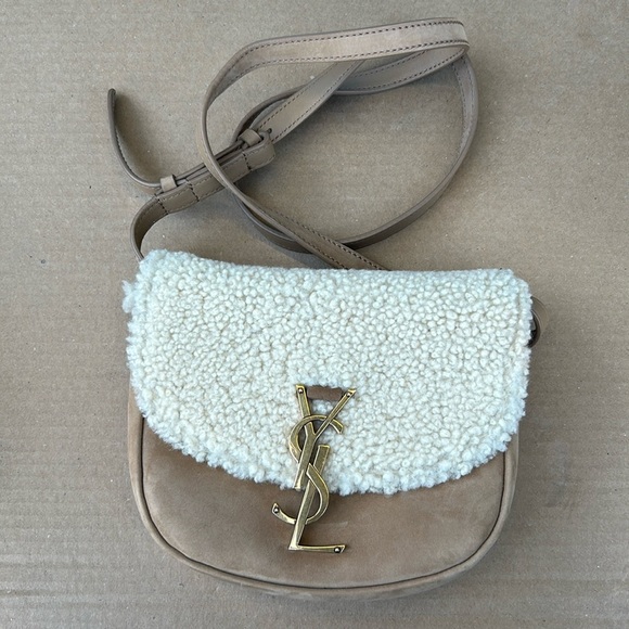 YSL Suede Shearling Small Kaia Satchel - Picture 3 of 8